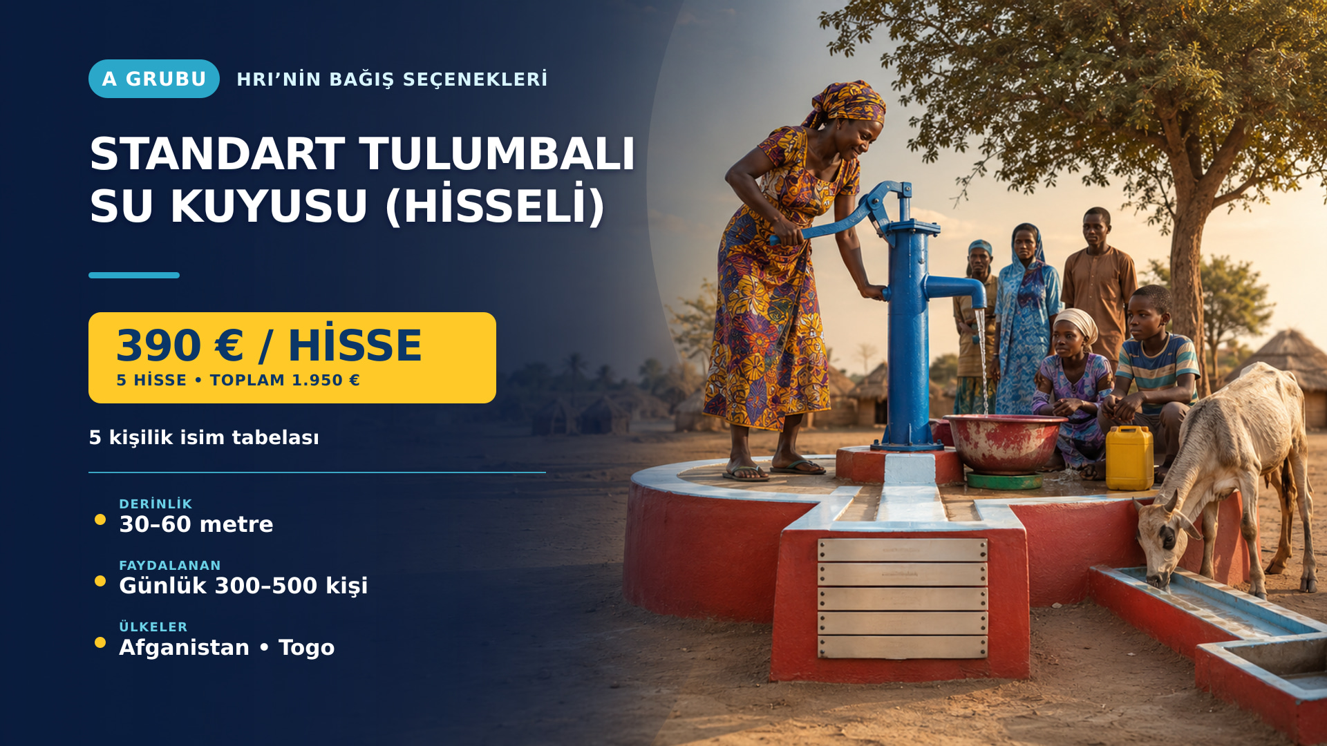 Hisseli standart tulumbalı su kuyusu bağışı
